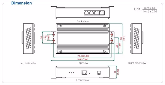 TCP IP から 8 ポート RS